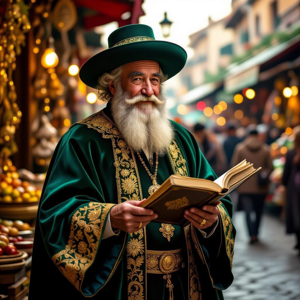 Rabbi Giving Blessings in Renaissance Style