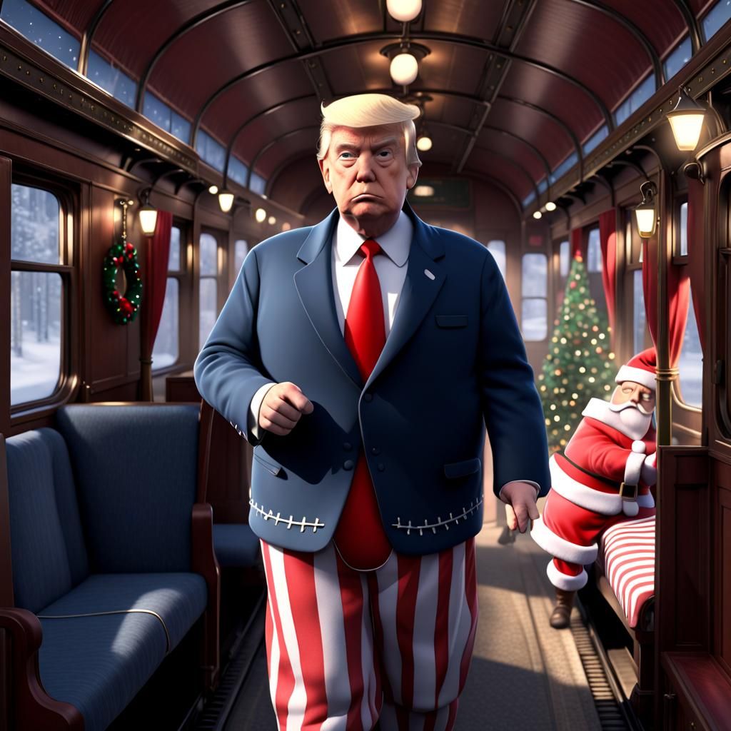 Donald Trump on Polar Express in 3D
