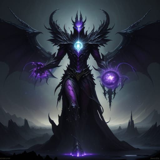 Ethereal Beholder of Cosmic Power in Dark Fantasy