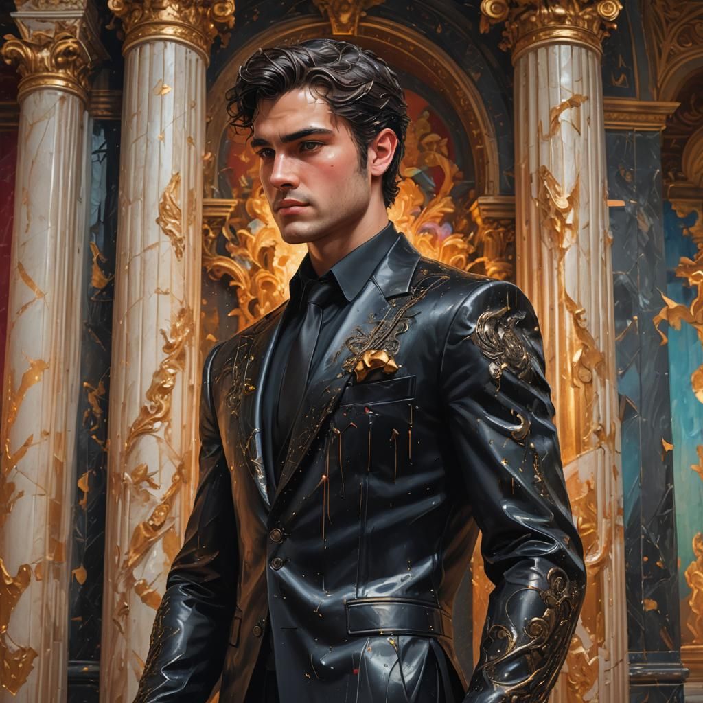 Eros God of Love in Black Suit