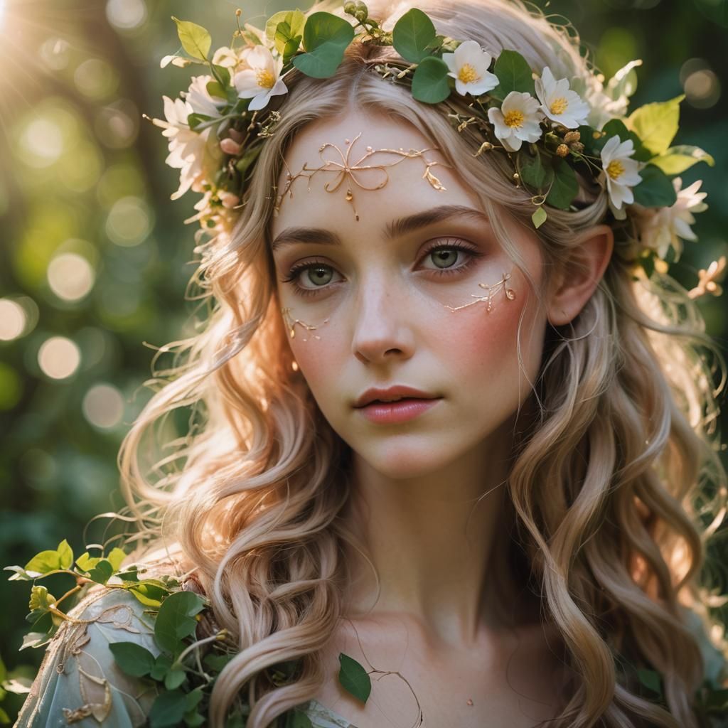 Ethereal Spring Fae Portrait in Macro Photography
