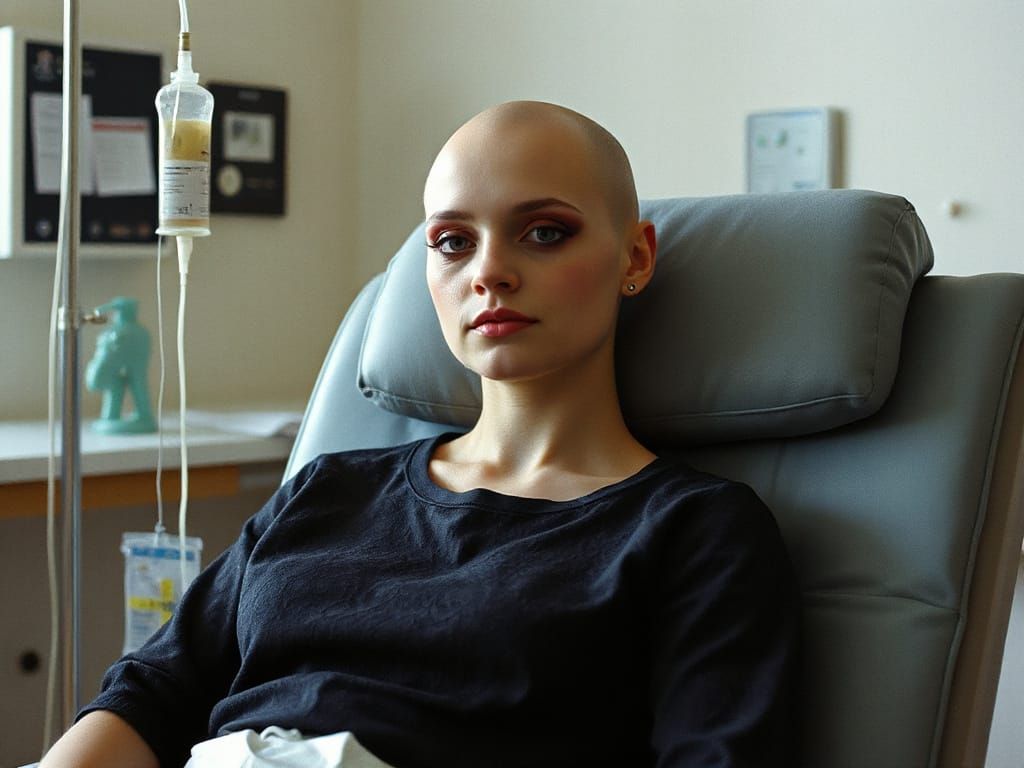 Photorealistic Image of Woman Undergoing Chemotherapy