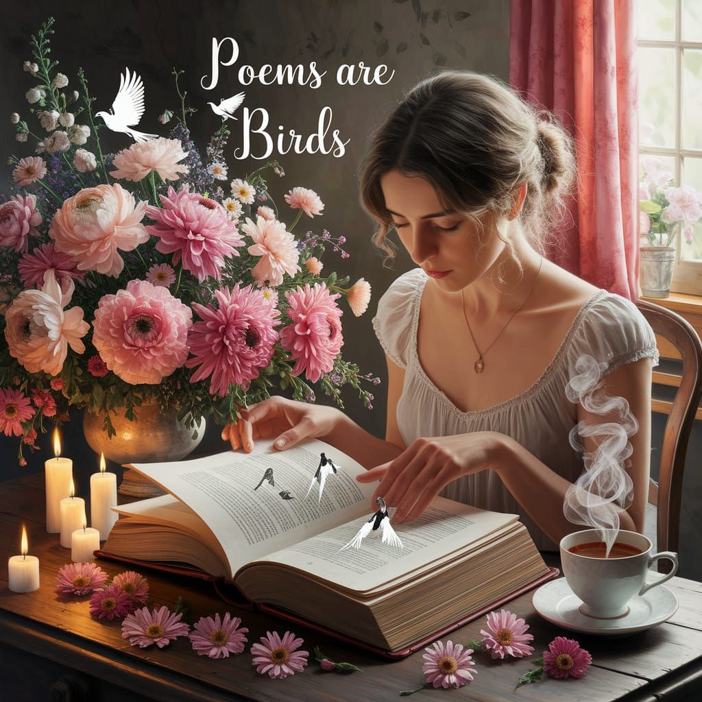 Whispers of Poetic Wonder in a Dreamlike Scene