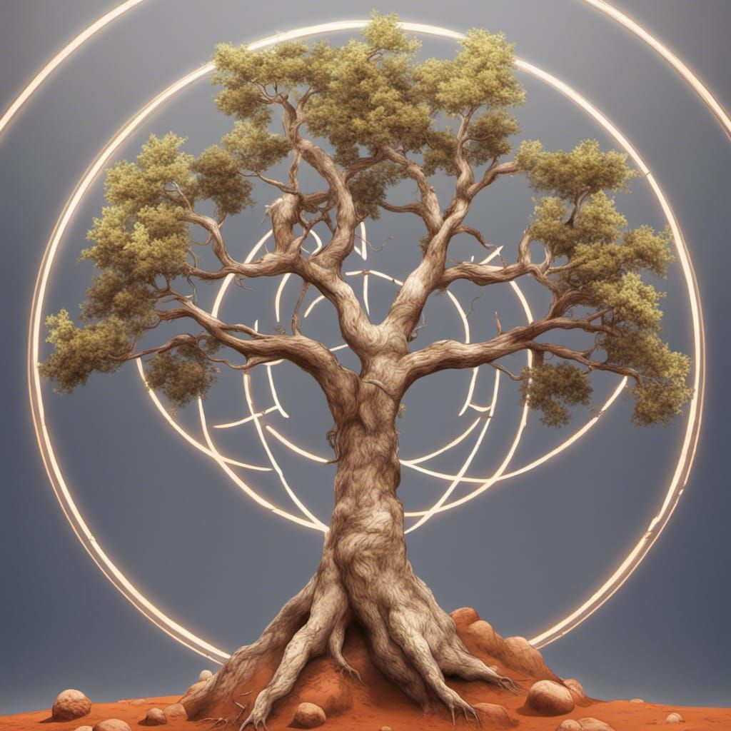 Tree of Life on Mars in Photorealistic Style