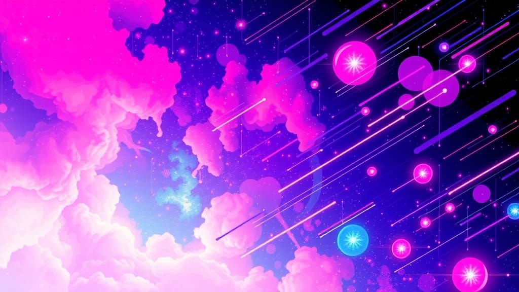 8-Bit Cosmic Nebula in Glitch Art Style