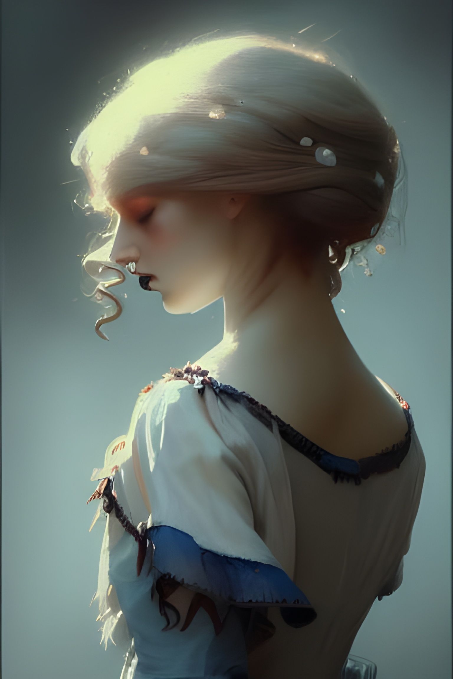 Sinister Rag Doll Portrait in Digital Art Style