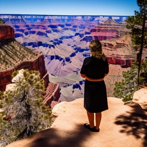 Woman Views Grand Canyon: Professional Photography