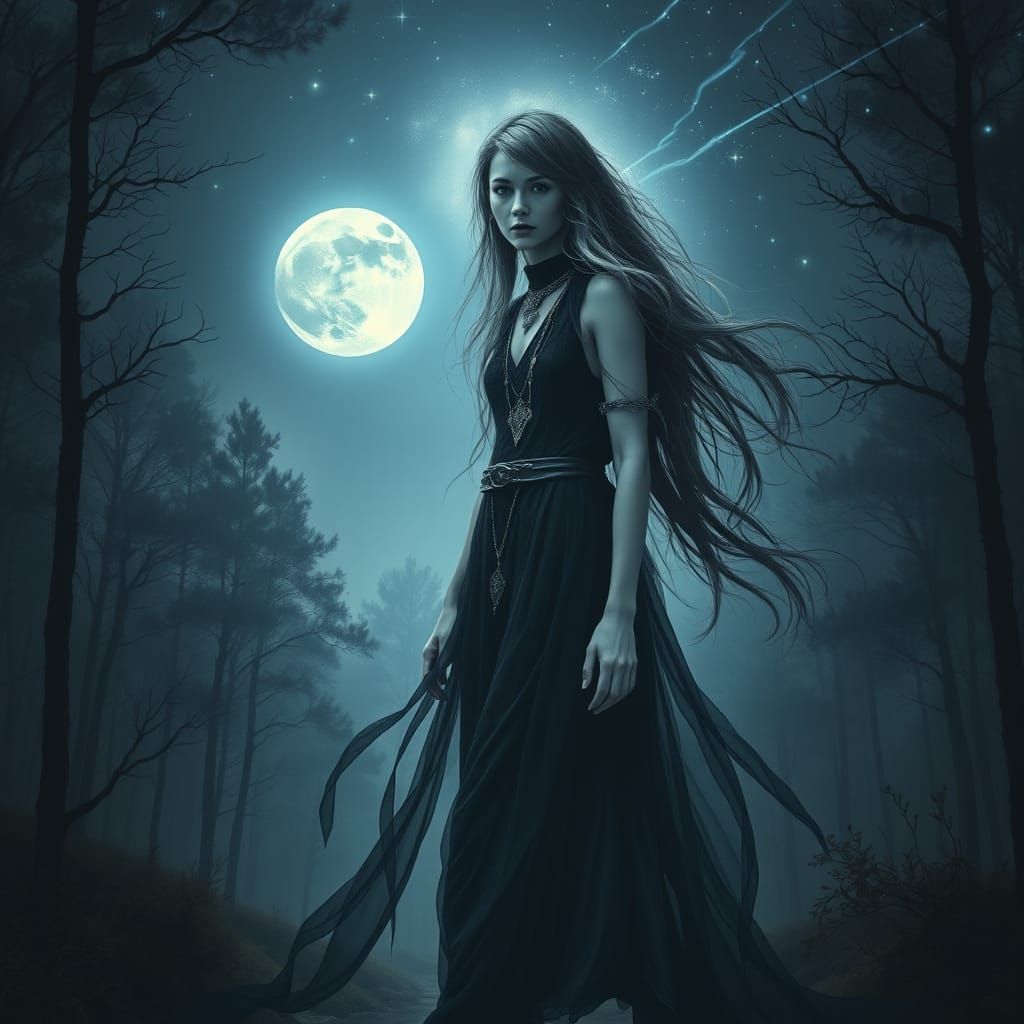 Ethereal Depiction of Lilith in Enchanted Forest