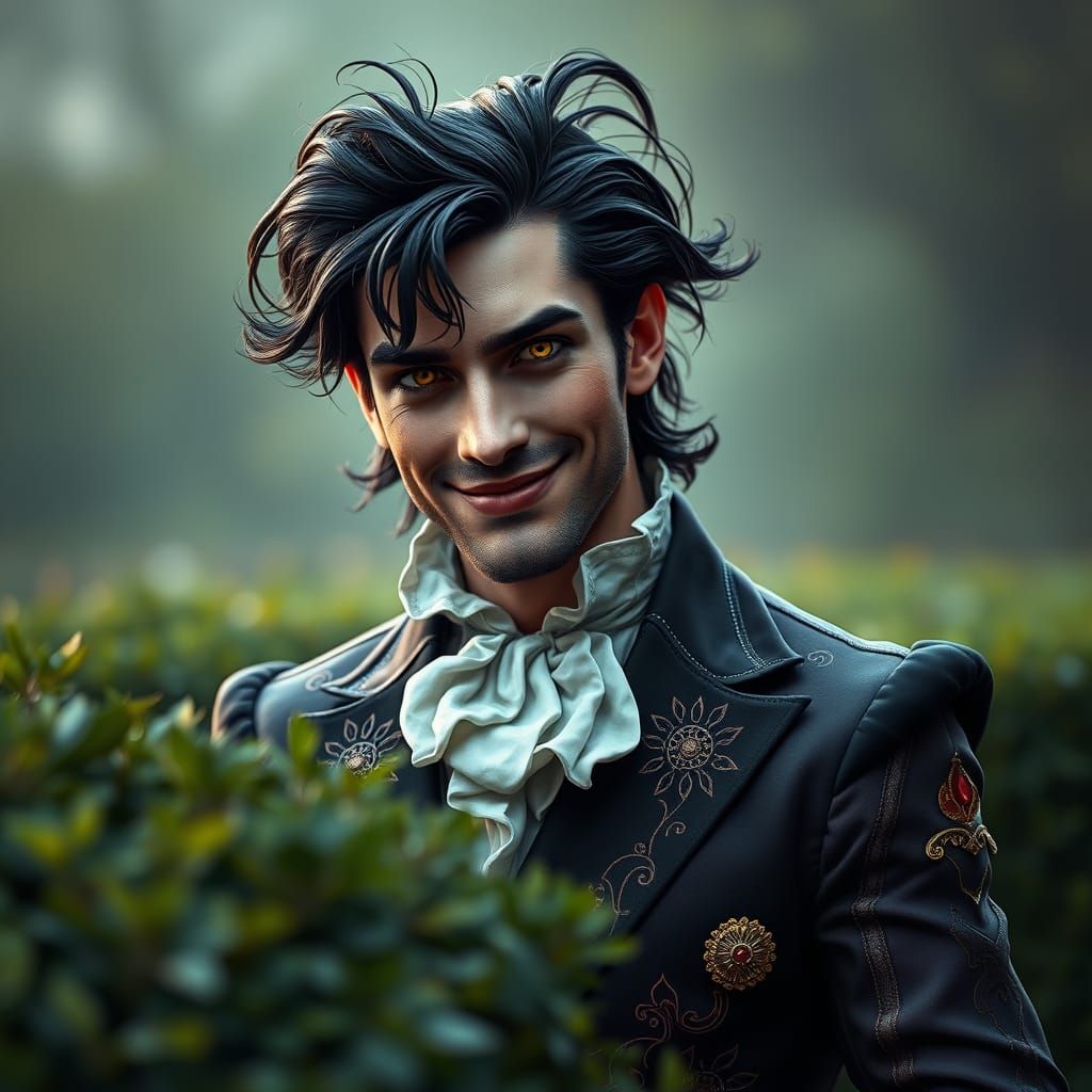 Charismatic Jester Emerges in Art Nouveau Style