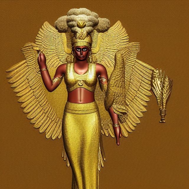 Detailed 8K 3D Render of Goddess Isis