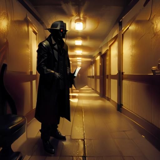 Shadow man in the hallway