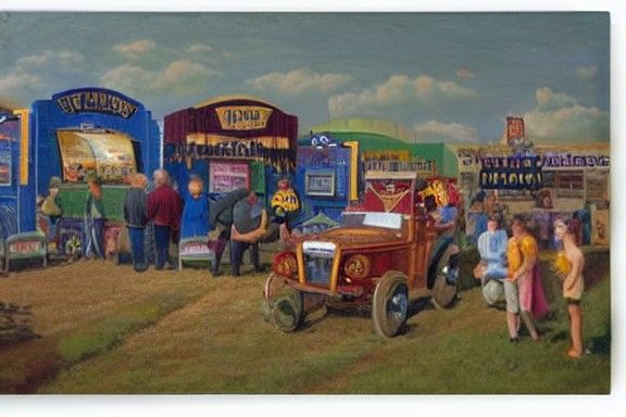 Iowa State Fair Scene in Regionalist Style