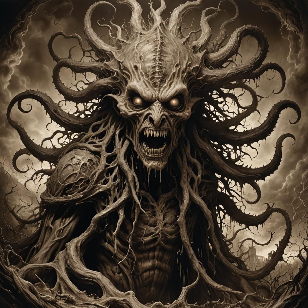 Grotesque Transformation: A Lovecraftian Horror Photograph