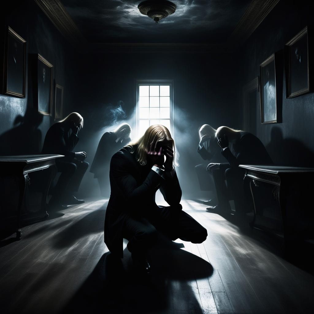 Menacing Shadows and Despair in Spectral Light