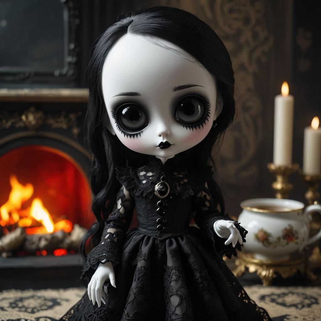 Gothic Monster Doll in Elegant Victorian Setting