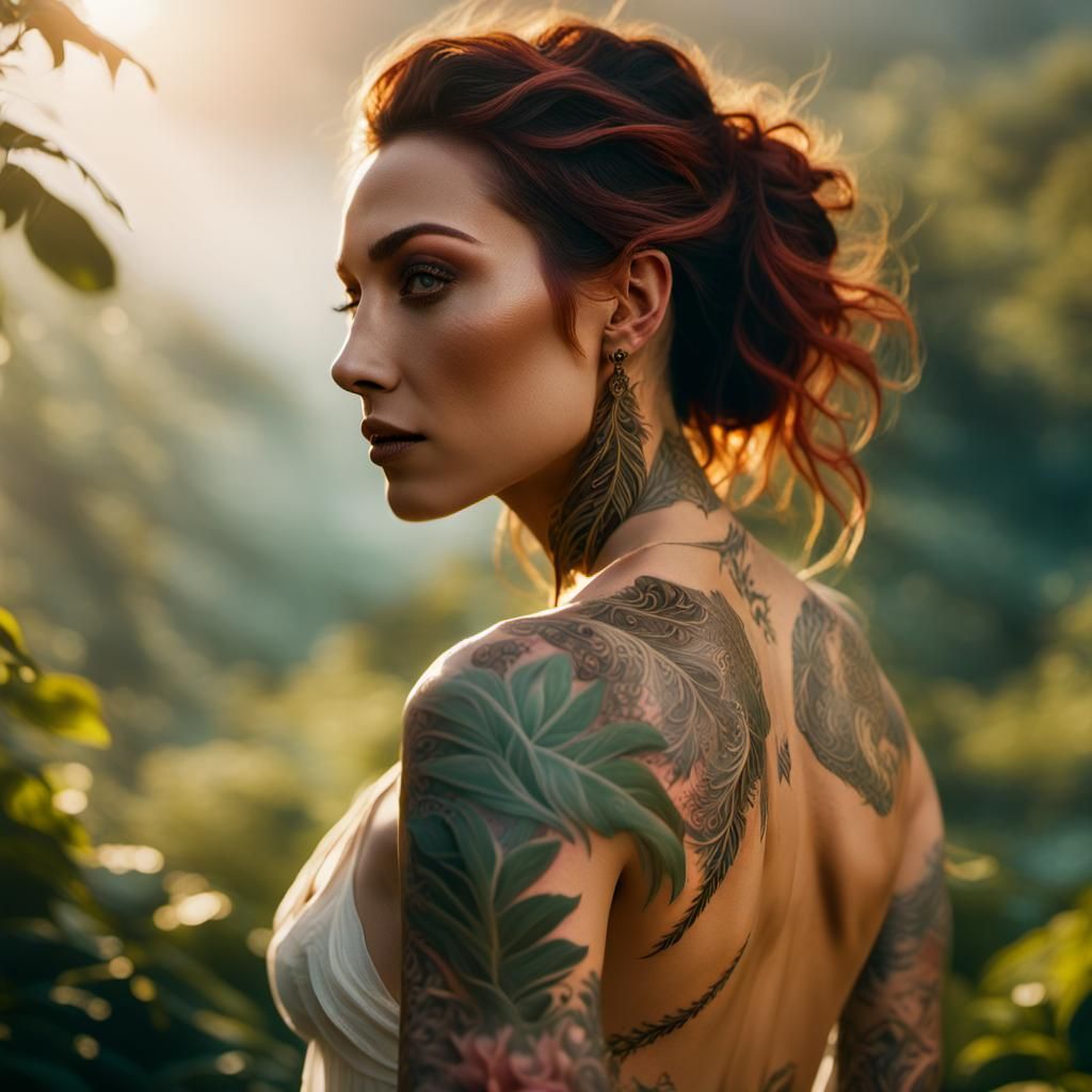 Ethereal Woman in Fantasy Landscape, Cinematic Film Still