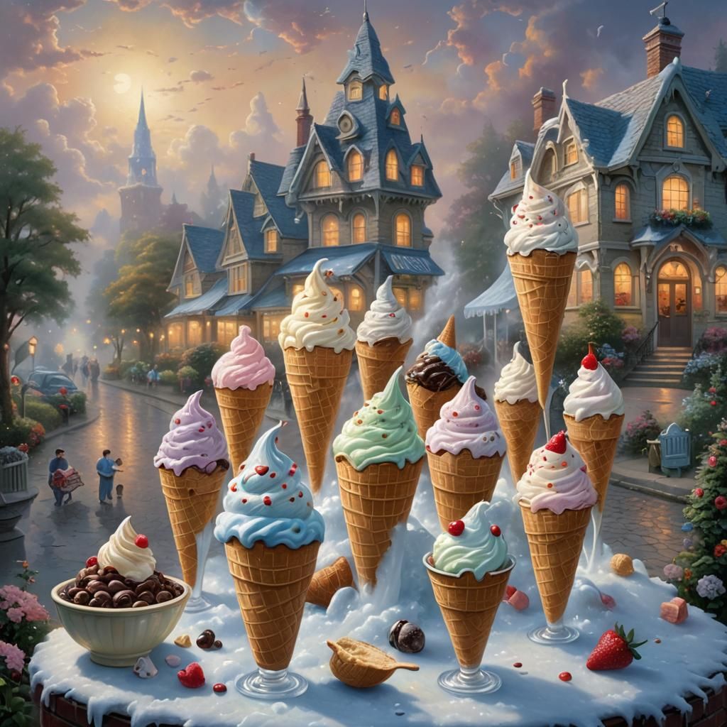 I SCREAM Ice Cream in Ethereal Fantasy Style