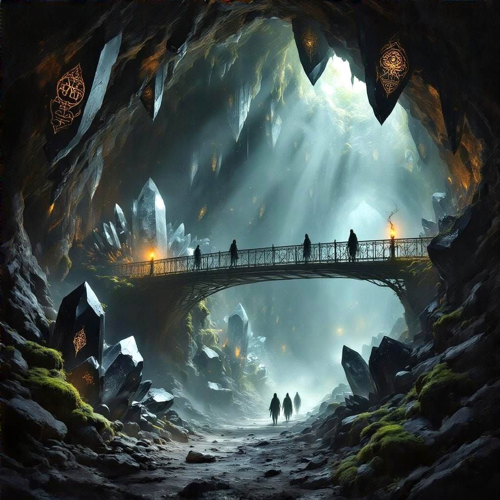 Colossal Cavern with Aerial Bridge in Underdark Style