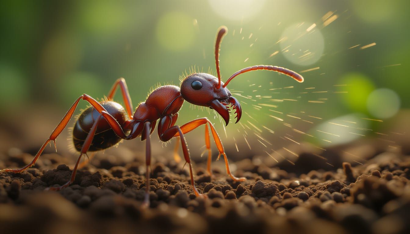 Macro Photo of Dracula Ant Snapping Jaws in Madagascar