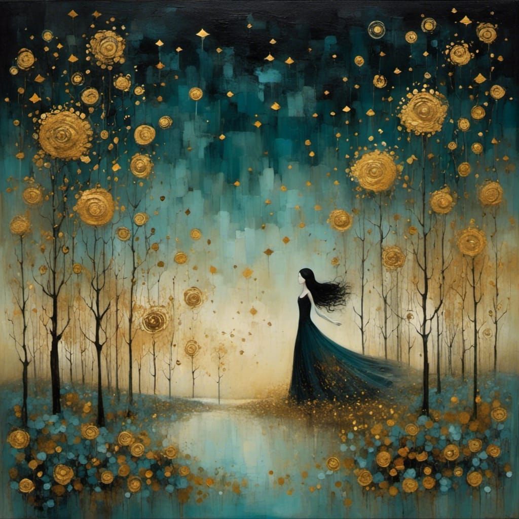 Ethereal Woman with Golden Eyes