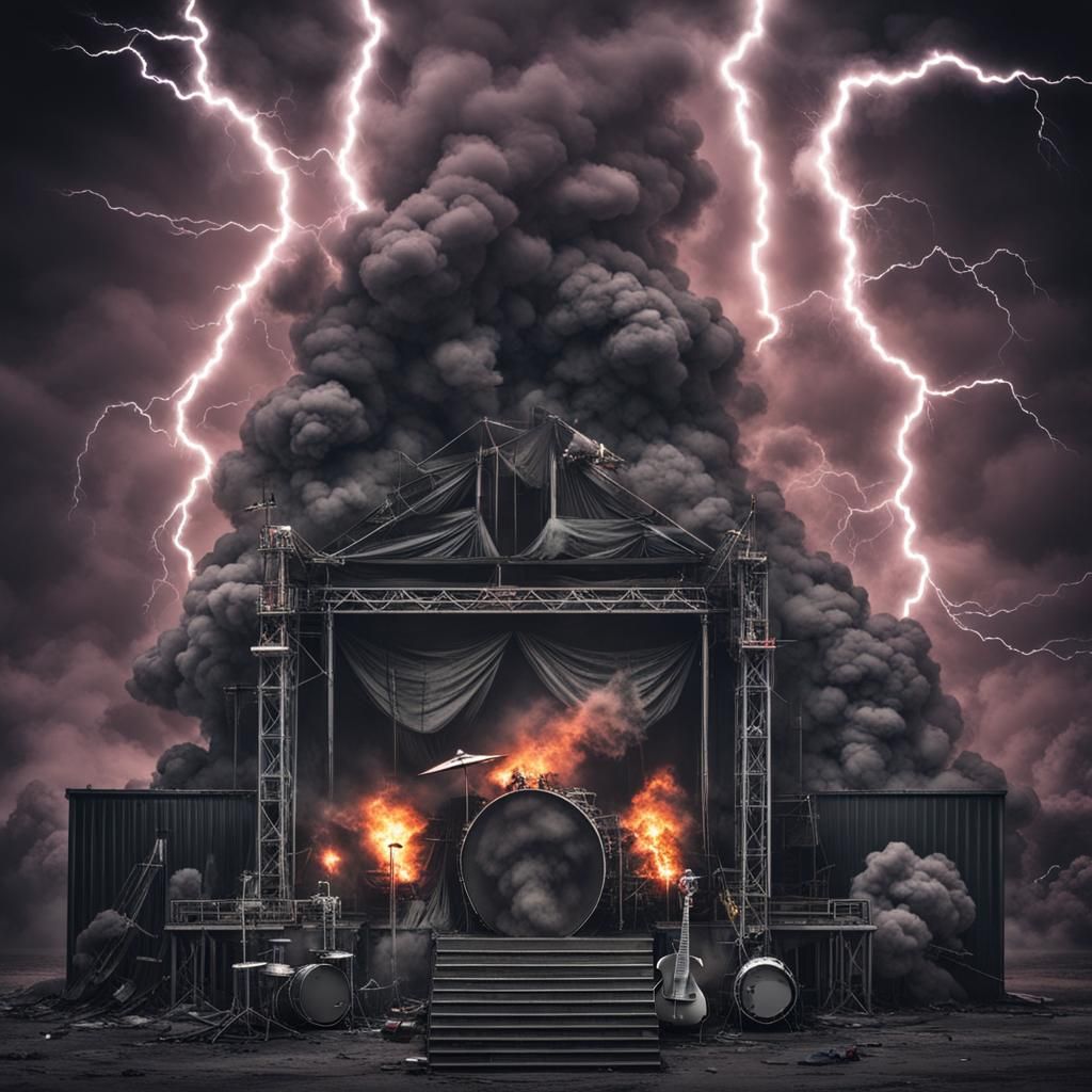 Smoke and Lightning at a Heavy Metal Concert