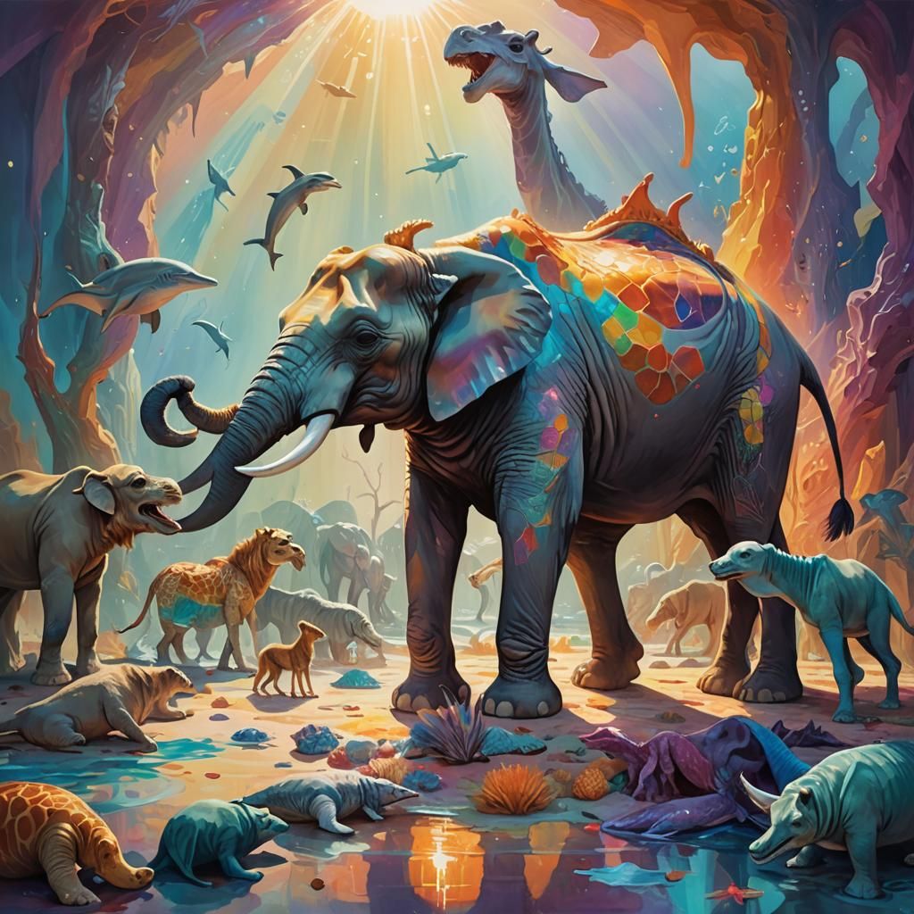 Hybrid Animal Concept Art in Oil Painting Style