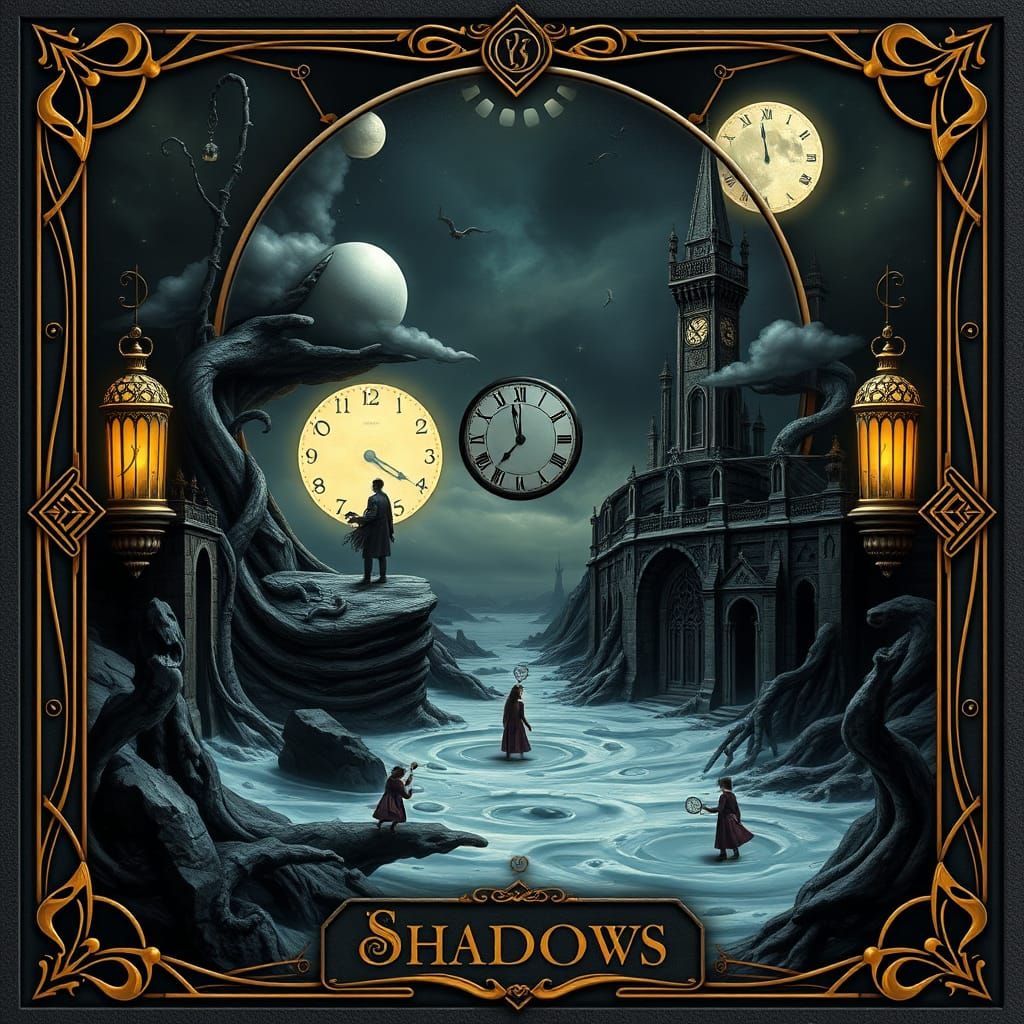 Surrealist Tarot Cards in Elegant Art Nouveau Style