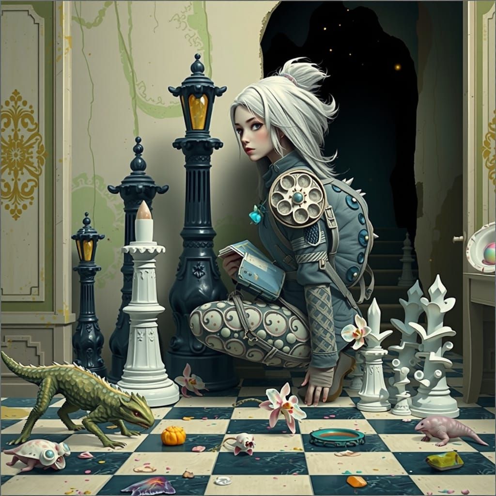 Bioluminescent Crystal Cavern Adventure as Digital Art