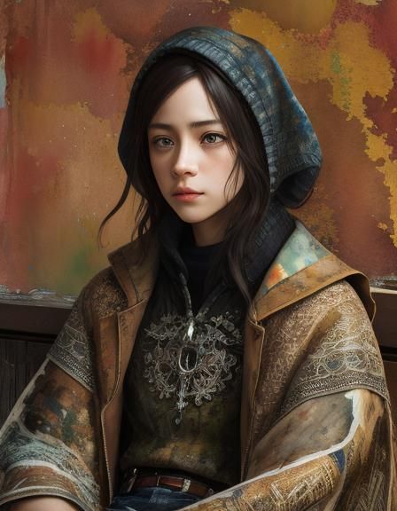 Sad Boy Portrait in Dark Fantasy Style