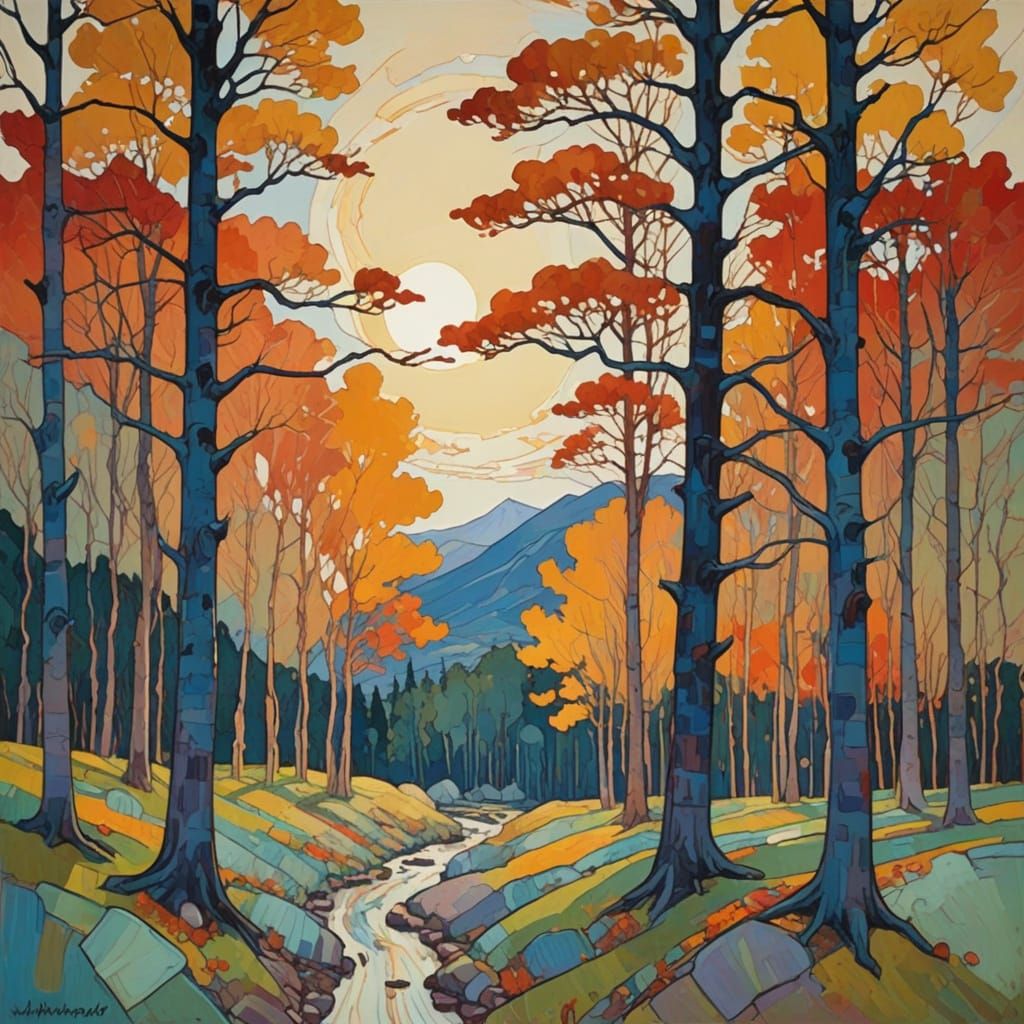 Vibrant Erin Hanson-Inspired Landscape