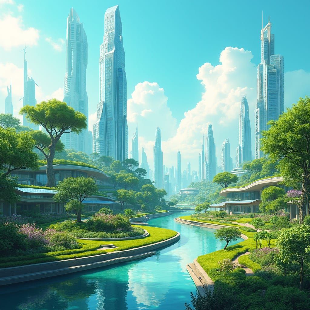 Futuristic Eco Cities in Harmony with Nature