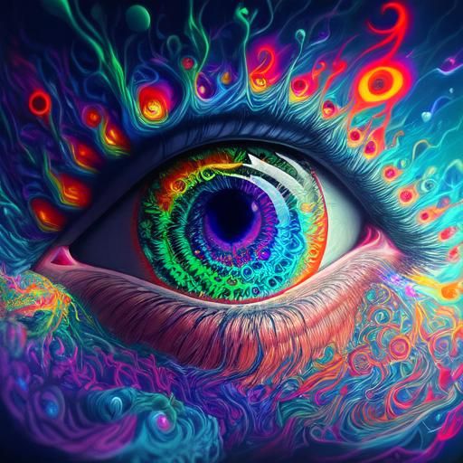 Ethereal DMT Vortex in a Dark Blue Storm