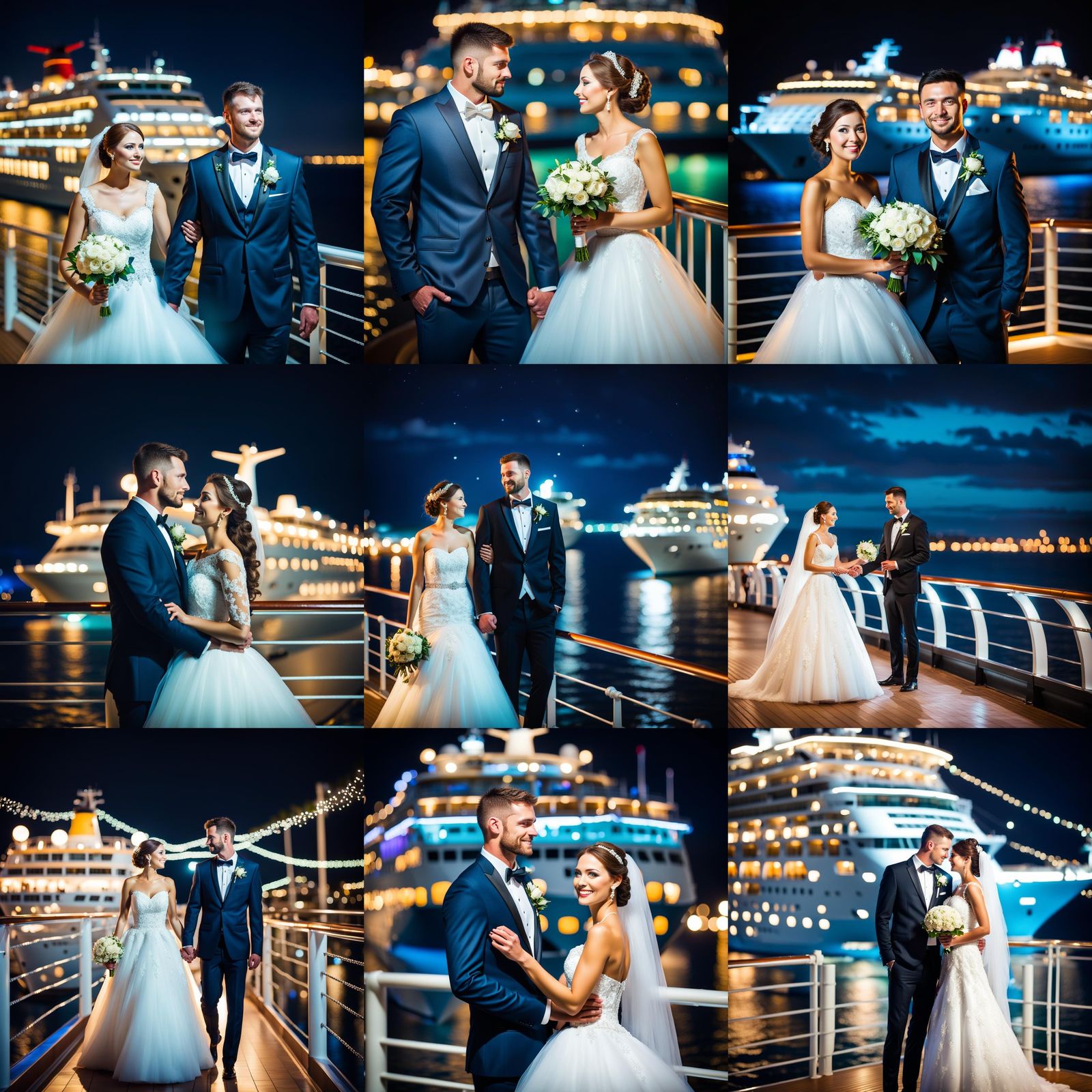 Cruise Ship Wedding at Night: Professional Photography
