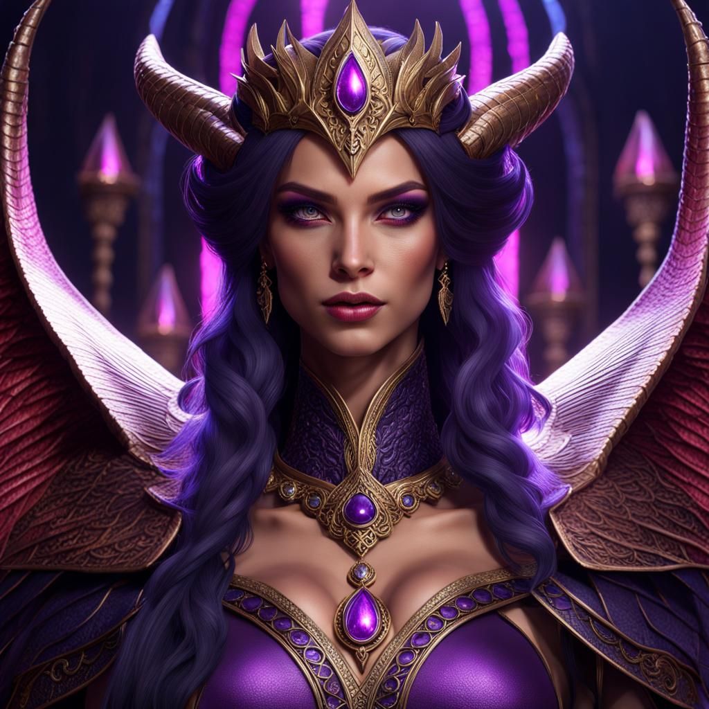 Draconian Queen Portrait in Fantasy Concept Art Style