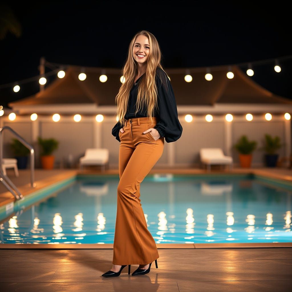 Surreal Poolside Moment Captured in a Single Frame