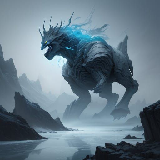 Ethereal Glacier Wraith in a Snowstorm Maze