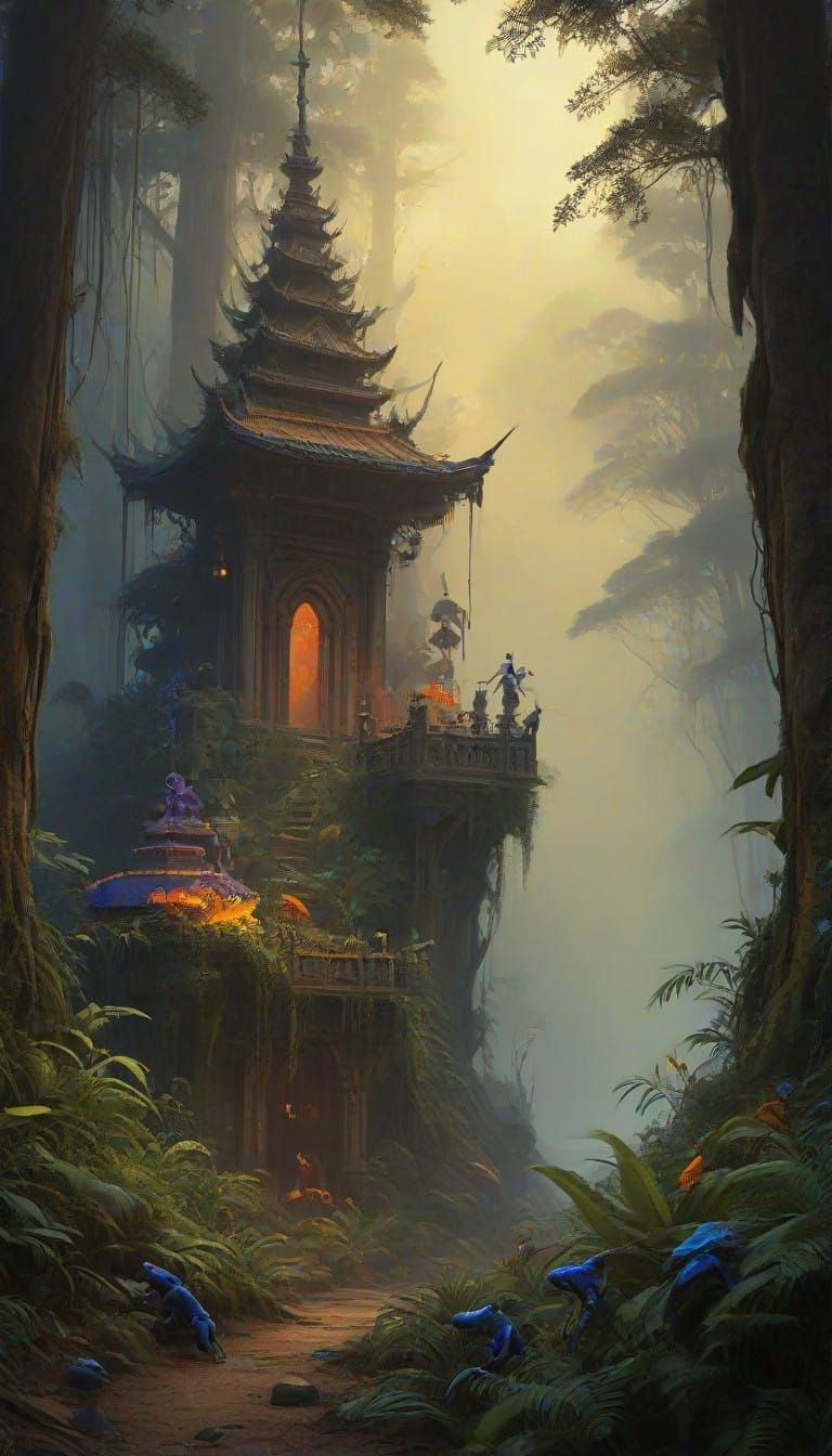 Cosmic Beach Pillar: Whimsical Surrealism