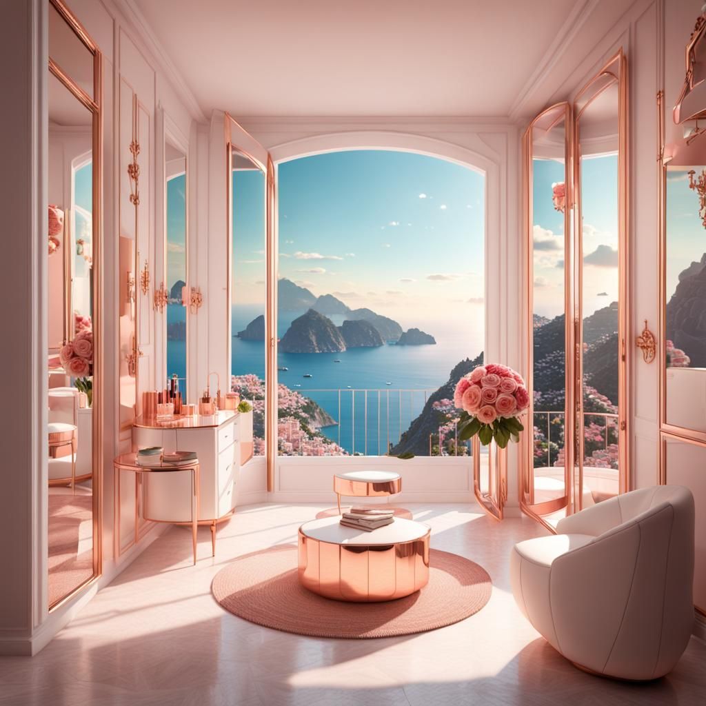 Modern Dressing Room with Rose Gold Accents