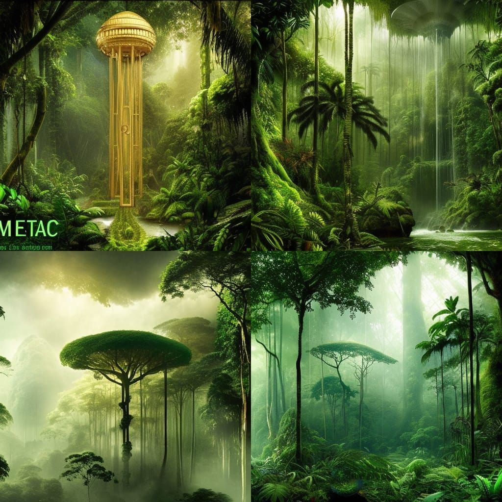 Amazon Rainforest in Golden Ratio Digital Painting