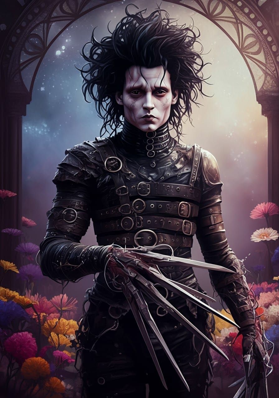 Art Deco Edward Scissorhands in Exotic Garden