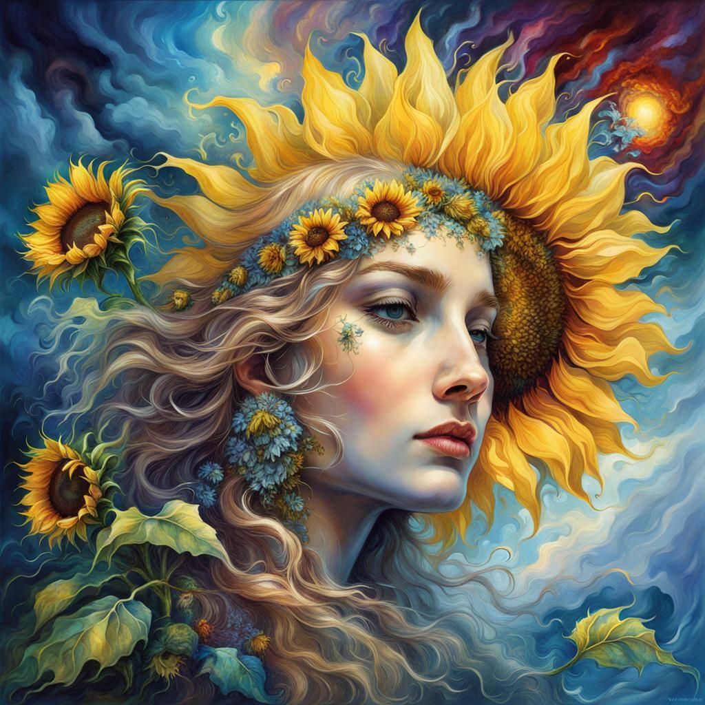 Sunflower: Adoration and Loyalty in Digital Illustration