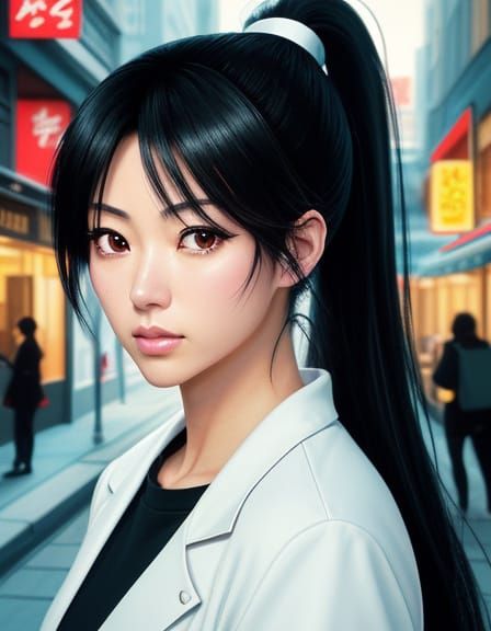 Amy Yamato Anime Portrait in Studio Trigger Style