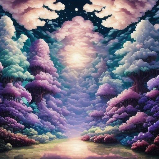 Ethereal Being of Mist and Watercolor Holding Luminescent Mu...