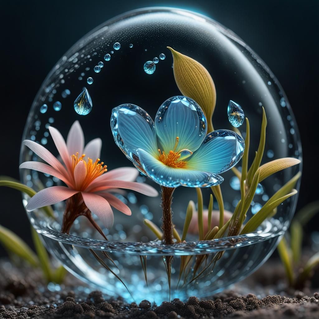 Bioluminescent Water Token with Diamond Water Drop