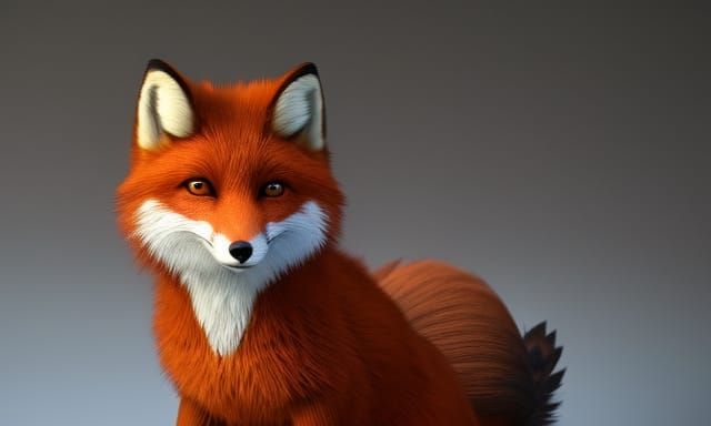 Adorable Fox in 3D Game Cinematic Style