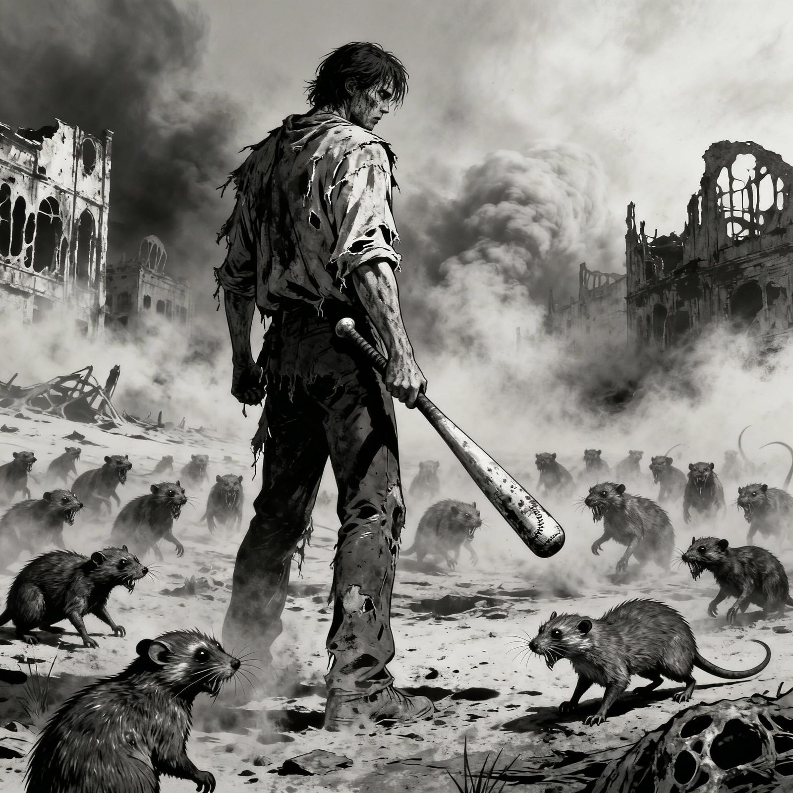 Survivor Battles Mutated Weasels in Post-Apocalyptic Wastela...