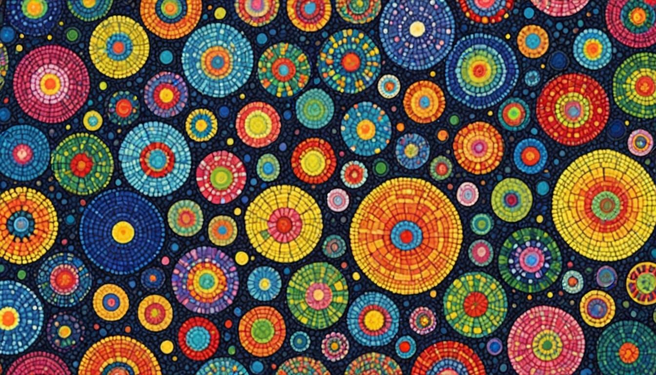 Enchanting Polka Dot Pointillism in Eclectic Style