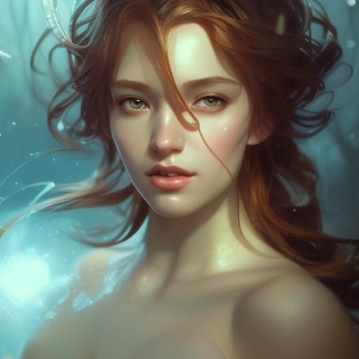 Fairy Portrait with Handsome Men, Art Nouveau Style