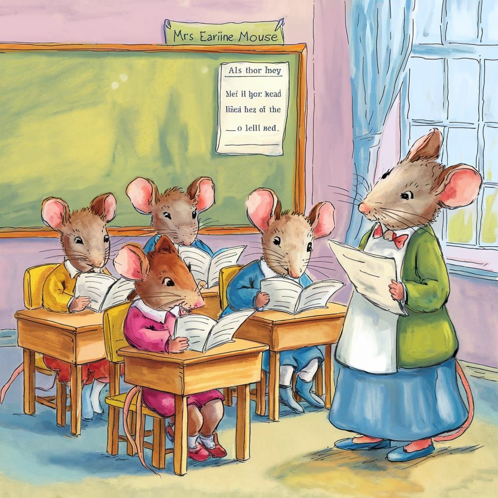 Mice Learn to Read: Storybook Illustration