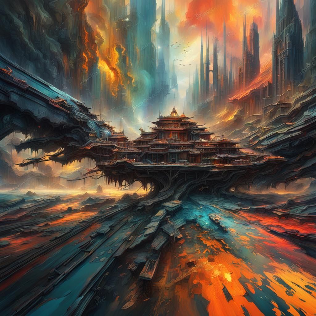 Epic Abstract Painting: Cinematic and Detailed